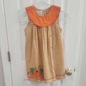 Orange and Yellow Plaid Kids Dress